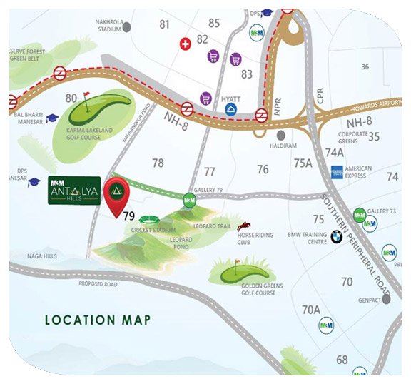 M3M Antalya Hills Location Map