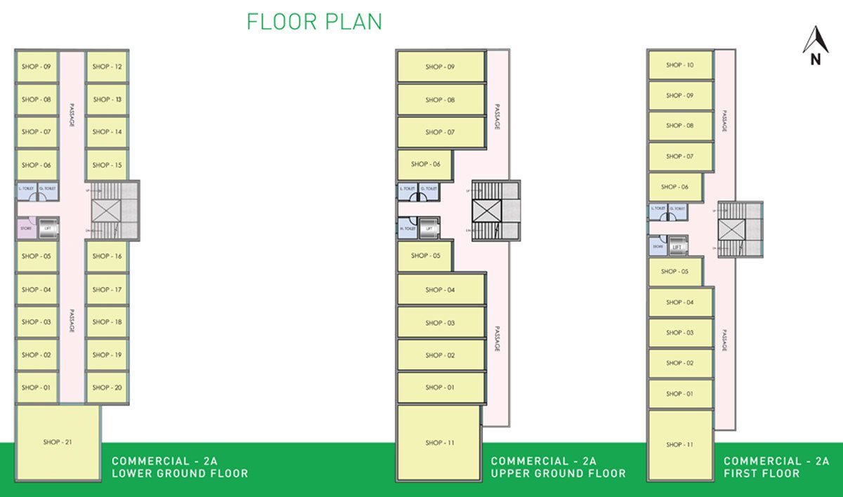 Signature Global Signum Plaza Shop Sector 36 Sohna Lower Ground, Upper Ground, First Floor Floor Plan