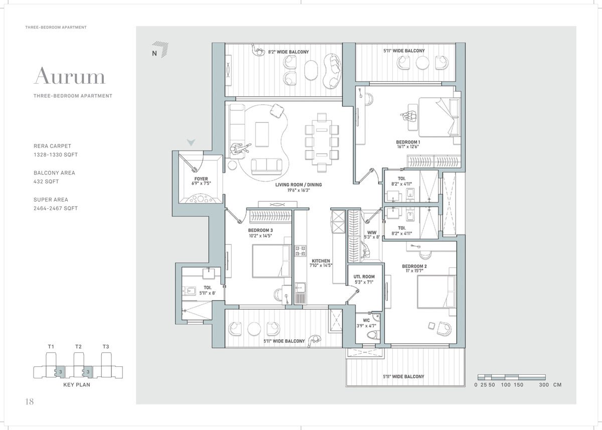 3 Bhk Aurum -2464 - 2467 Sq.Ft